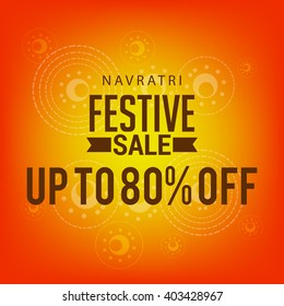 Vector banner,poster or flyer of Navratri celebration,grand discount offers with red background.