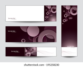 Vector Banners. 3D Circles Design.