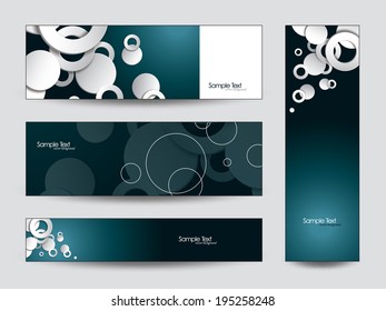 Vector Banners. 3D Circles Design.