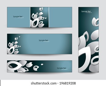 Vector Banners. 3D Leaves.