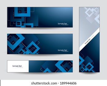 Vector Banners with 3D Squares.