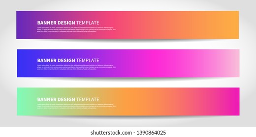 Vector banners with abstract background. Colorful modern website headers or footers design