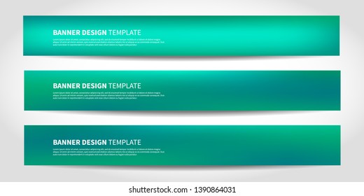 Vector banners with abstract background. Website headers or footers design. Turquoise, blue, green colors