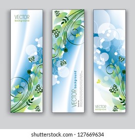 Vector Banners. Abstract Floral Theme.
