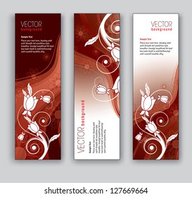 Vector Banners. Abstract Floral Theme.