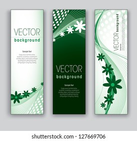 Vector Banners. Abstract Floral Theme.