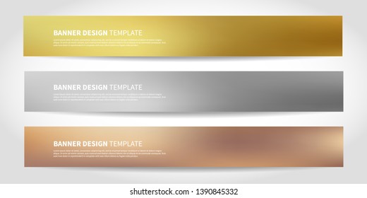 Vector banners and abstract geometric background  Website headers footers design  Gold  silver  bronze colors