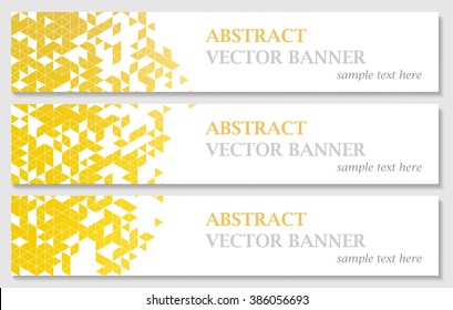 Vector banners with abstract multicolored polygonal mosaic background. Modern geometric triangular pattern. Business design template. EPS 10