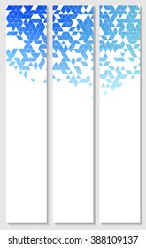 Vector banners with abstract multicolored polygonal mosaic background. Modern geometric triangular pattern. Business design template. EPS 10