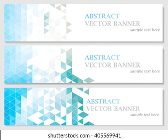 Vector banners with abstract multicolored polygonal mosaic background. Modern geometric triangular pattern. Business design template. EPS 10