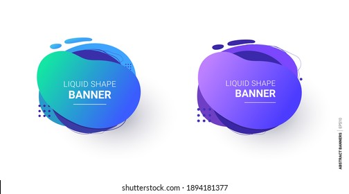 Vector banners. Abstract plastic shapes.