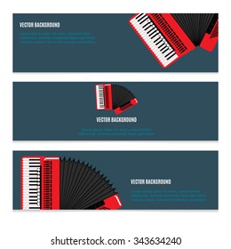 vector banners of accordion