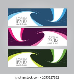 vector banners background, curve and swirl varian colour, for web, card and poster