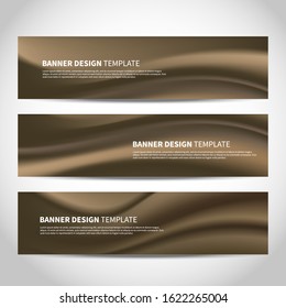 Vector Banners with bronze abstract mesh background. Bronze Website headers or footers design