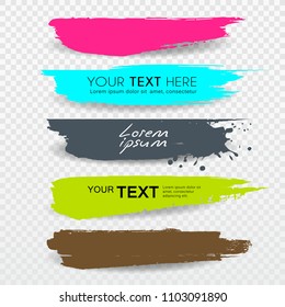 Vector Banners Brush stroke tag label colorful design collections background, illustration