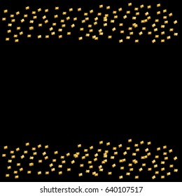 Vector banners and cards gold sparkles on black background. Gold background text. Banners voucher, store, present, shopping, sale, logo, web, card vip exclusive