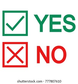 Vector banners with check marks confirmation, acceptance positive passed voting agreement true and form of access denial, refusing, yes, no, checkbox, box
