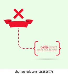 Vector banners with check marks rejection and form of access denial, refusing. 