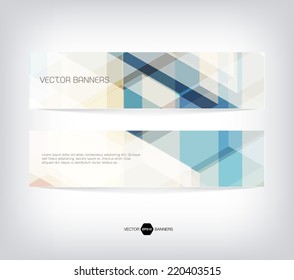 Vector banners collection with abstract hi-tech backgrounds. Modern transparent design. Business templates.