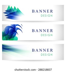 Vector banners collection with abstract multicolored backgrounds. Modern geometric elements patterns. Business design templates.