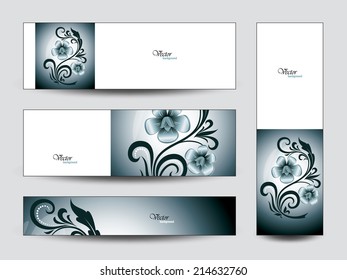 Vector Banners Collection with Flowers. 
