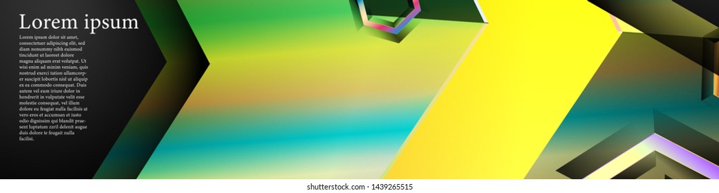 Vector banners with colorful hexagon backgrounds. suitable for any background. black blank space for your text
