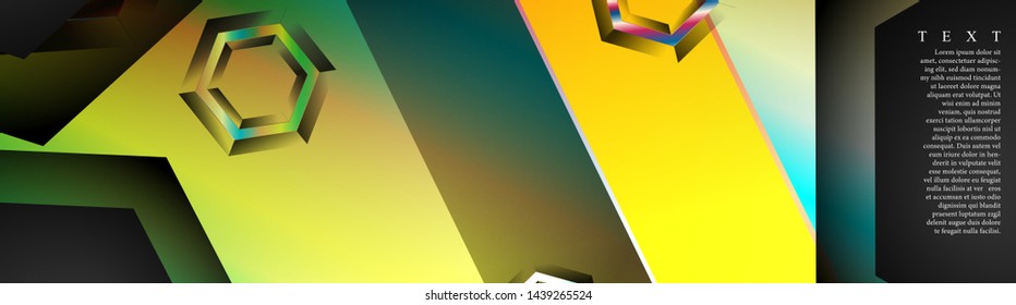 Vector banners with colorful hexagon backgrounds. suitable for any background. black blank space for your text