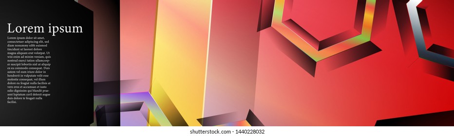 Vector banners with colorful hexagon backgrounds. suitable for any background. black blank space for your text