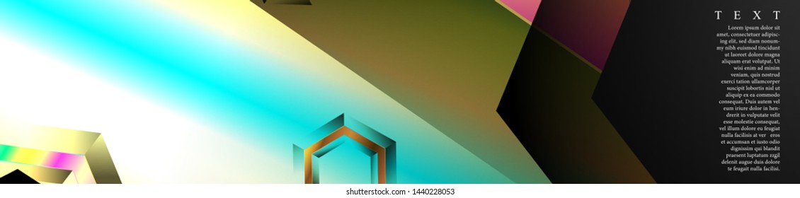 Vector banners with colorful hexagon backgrounds. suitable for any background. black blank space for your text