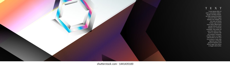 Vector banners with colorful hexagon backgrounds. suitable for any background. black blank space for your text