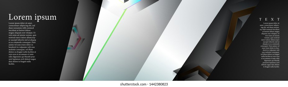 Vector banners with colorful hexagon backgrounds. suitable for any background. black blank space for your text