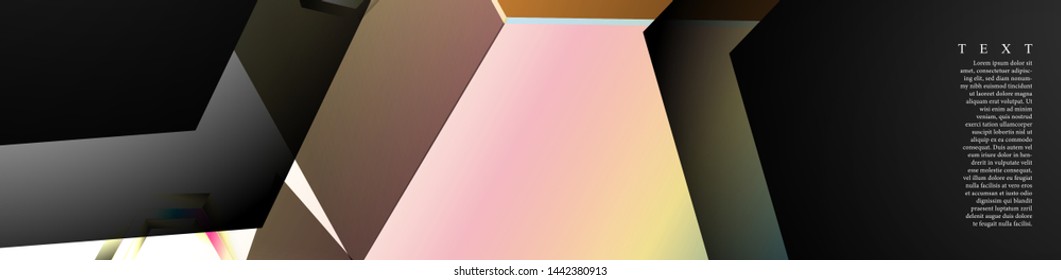 Vector banners with colorful hexagon backgrounds. suitable for any background. black blank space for your text