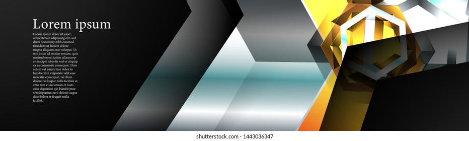 Vector banners with colorful hexagon backgrounds. suitable for any background. black blank space for your text