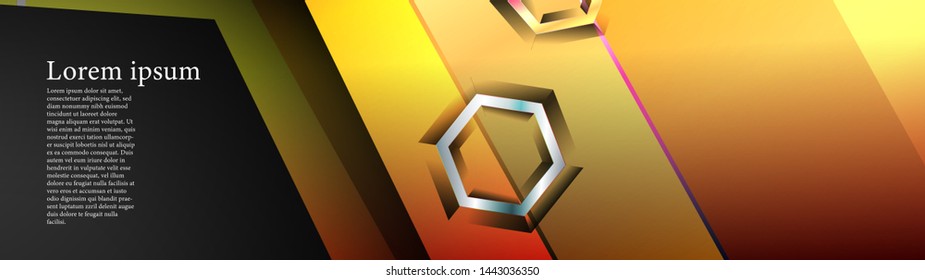Vector banners with colorful hexagon backgrounds. suitable for any background. black blank space for your text