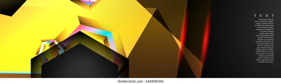 Vector banners with colorful hexagon backgrounds. suitable for any background. black blank space for your text