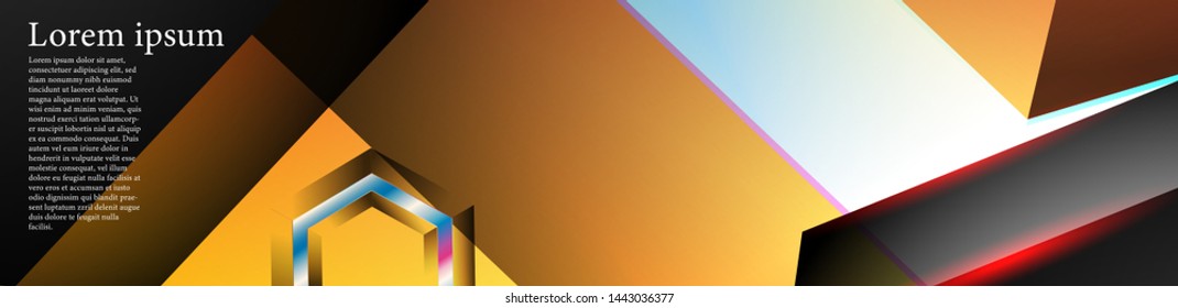 Vector banners with colorful hexagon backgrounds. suitable for any background. black blank space for your text