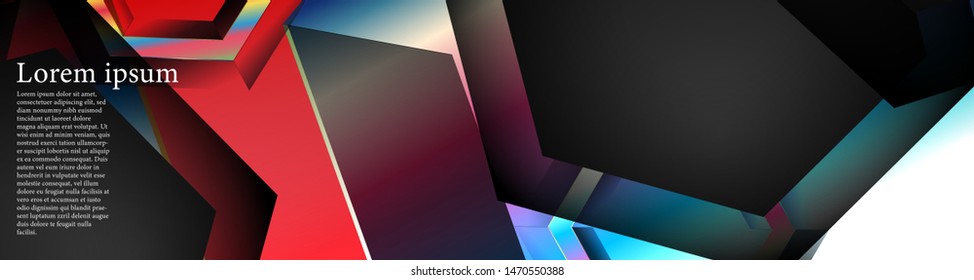 Vector banners with colorful hexagon backgrounds. suitable for any background. black blank space for your text