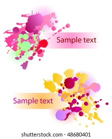 Vector banners with colorful splashes