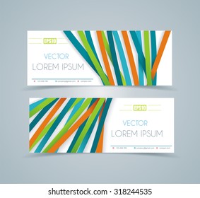 Vector banners with colorful tapes.