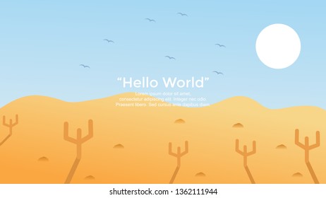 Vector banners with desert landscape illustration