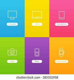 Vector Banners with Devices Icons