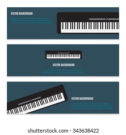 vector banners of digital piano