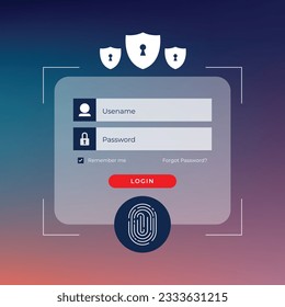 vector banners featuring scanning fingerprints and powerful cybersecurity concepts. Protect data with modern designs and encryption. 