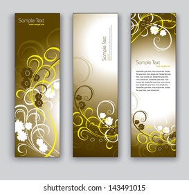 Vector Banners. Floral Theme. Eps10 Backgrounds.