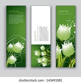 Vector Banners. Floral Theme. Eps10 Backgrounds.