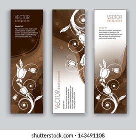 Vector Banners. Floral Theme. Eps10 Backgrounds.