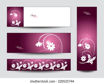 Vector Banners with Flowers. Eps10.