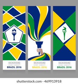 Vector banners flyers with torch flame. Sport competition game illustration