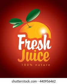 vector banners for fresh juice with a picture orange