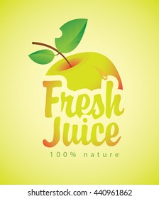 vector banners for fresh juice with a picture apple